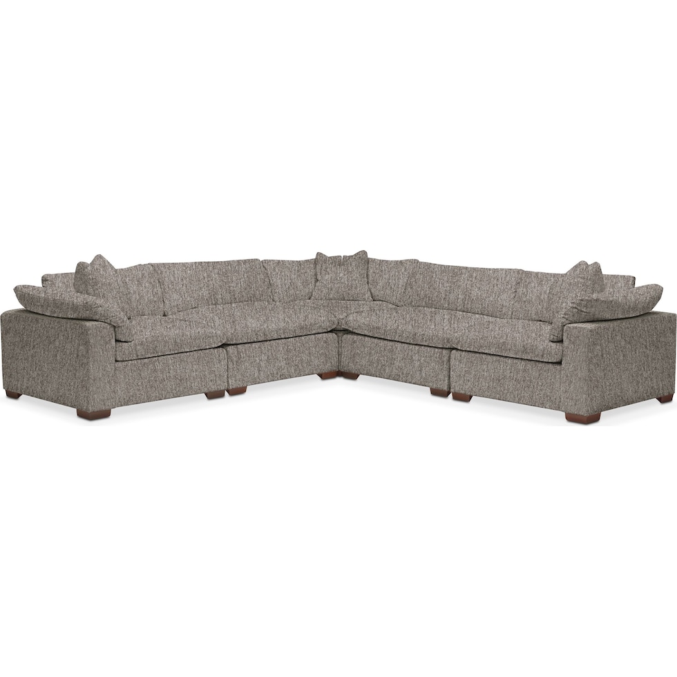 plush gray  pc sectional   