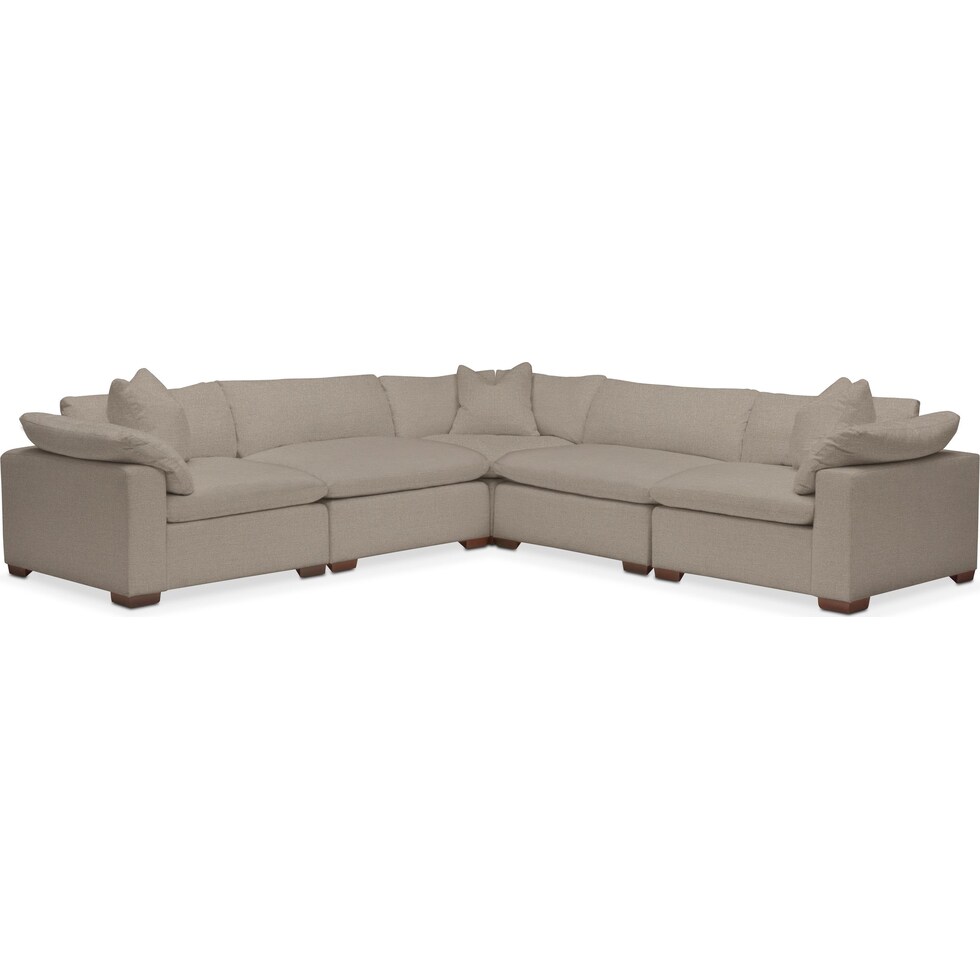 plush gray  pc sectional   