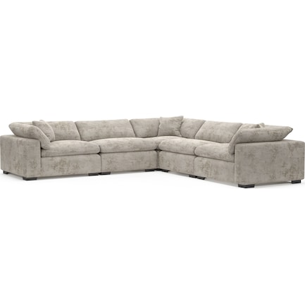 Plush Core Comfort 5-Piece Sectional - Hearth Cement