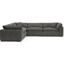 plush gray  pc sectional   