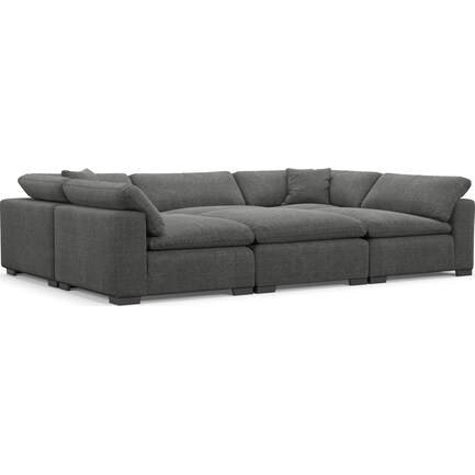 Plush Feathered Comfort 6-Piece Pit Sectional - Depalma Charcoal