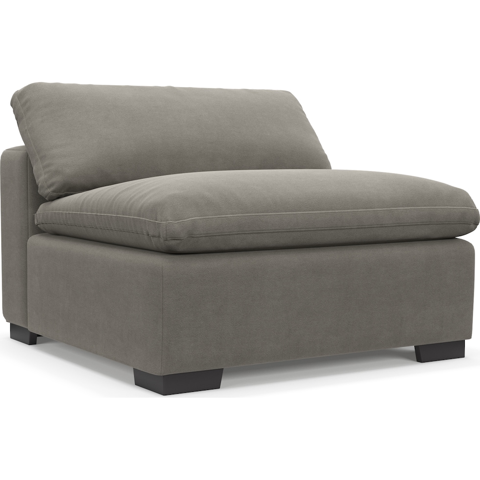 plush gray armless chair   