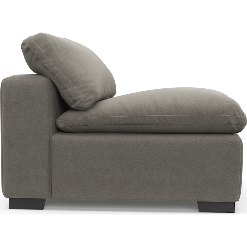 plush gray armless chair   