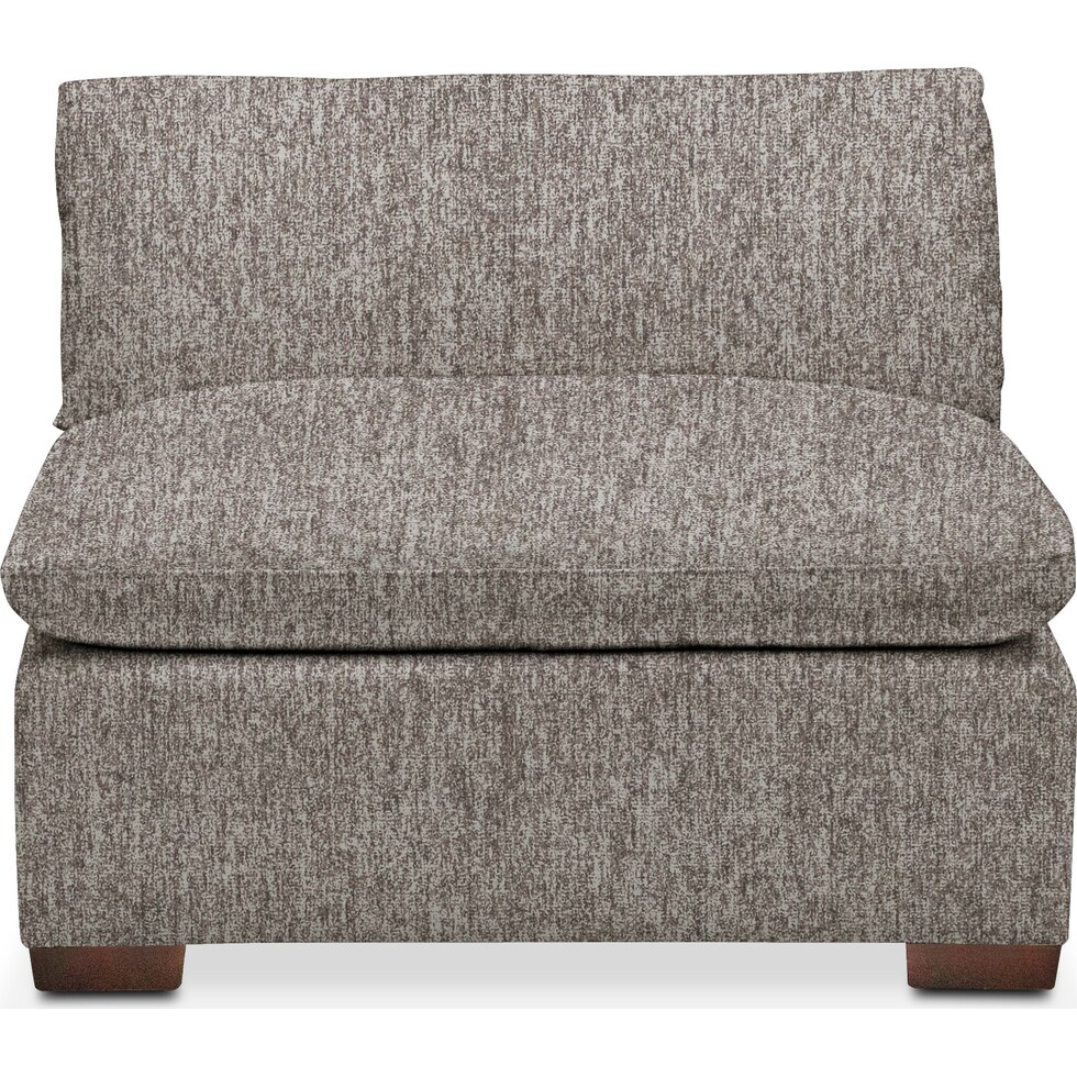 plush gray armless chair   
