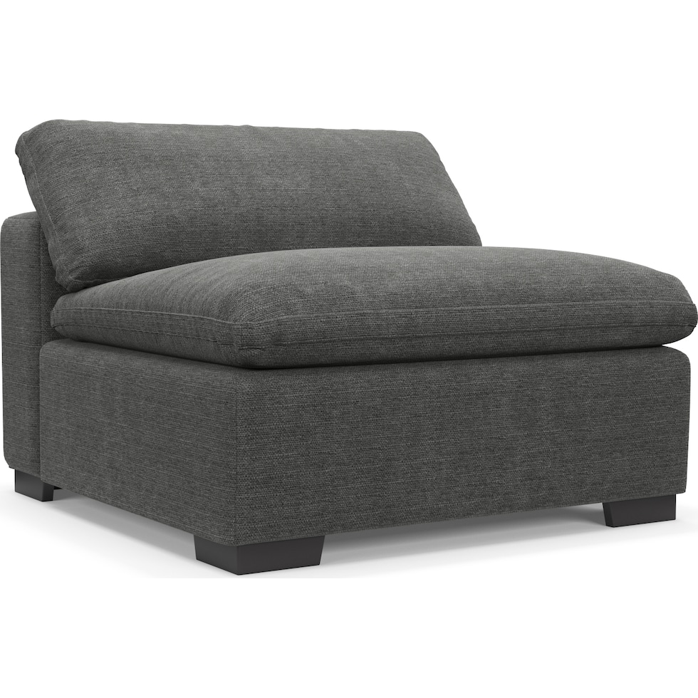 plush gray armless chair   