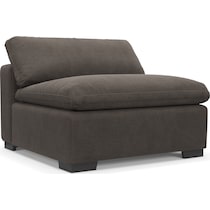 plush gray armless chair   