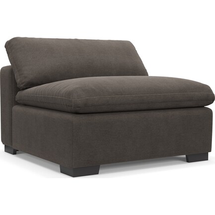 Plush Core Comfort Armless Chair - Laurent Charcoal