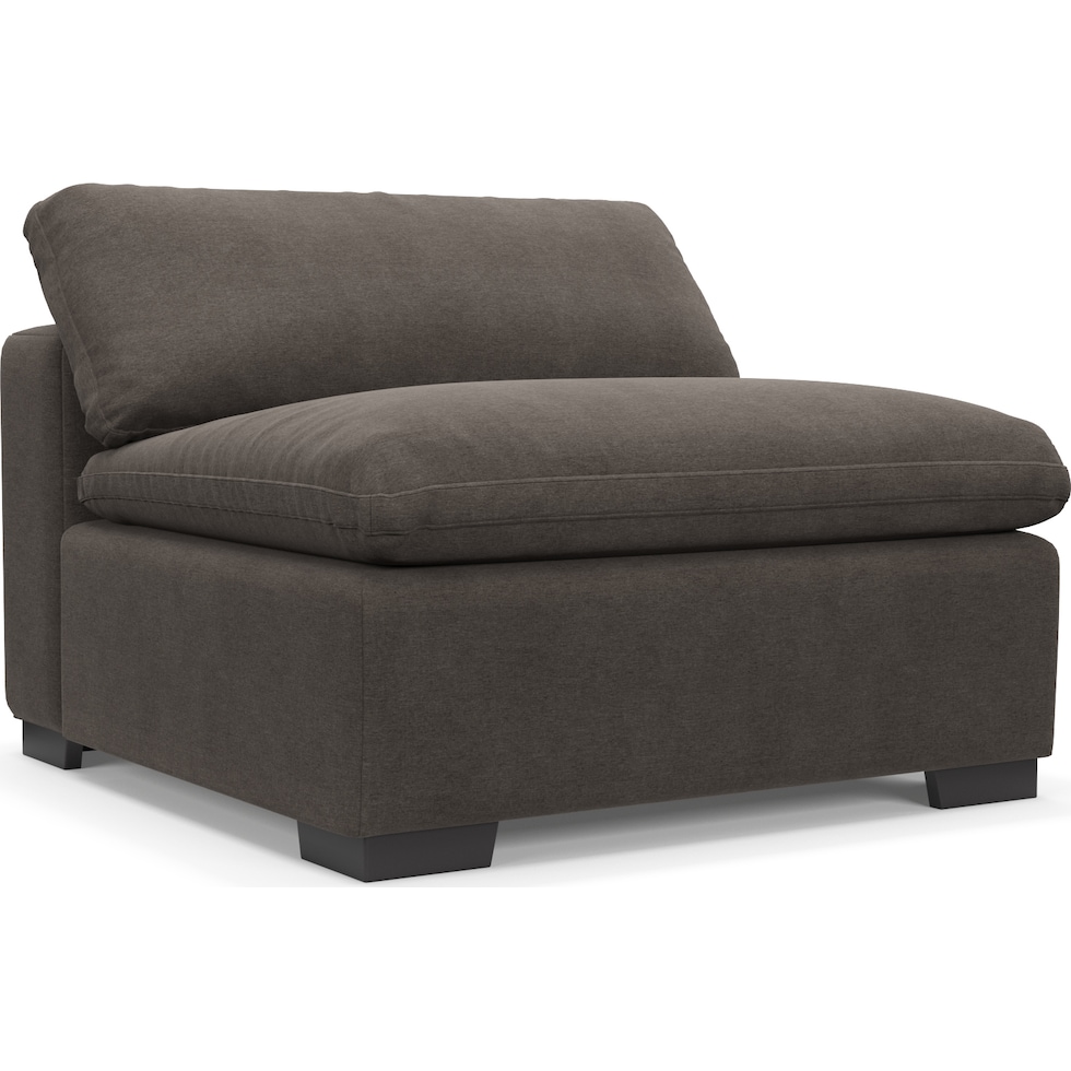 plush gray armless chair   