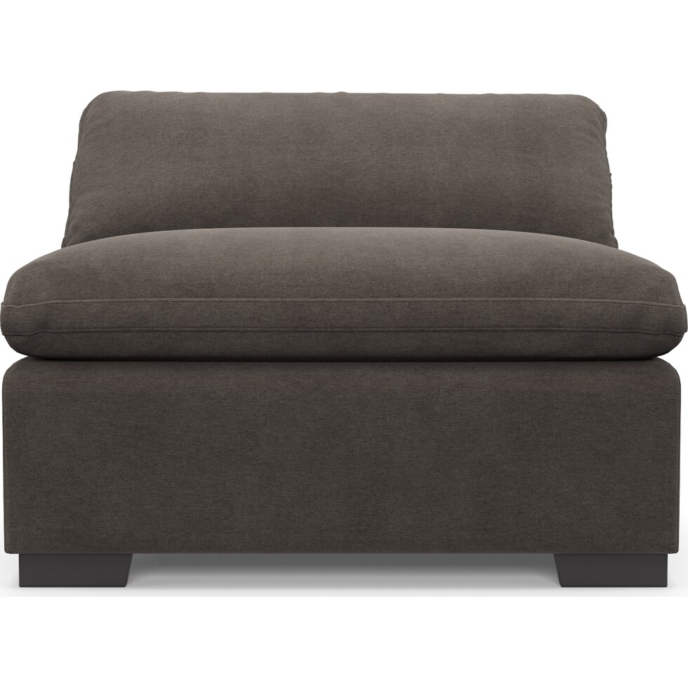 plush gray armless chair   