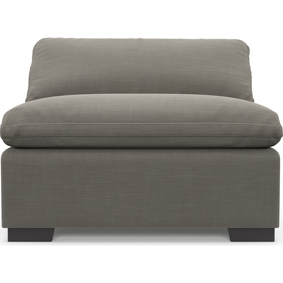 plush gray armless chair   
