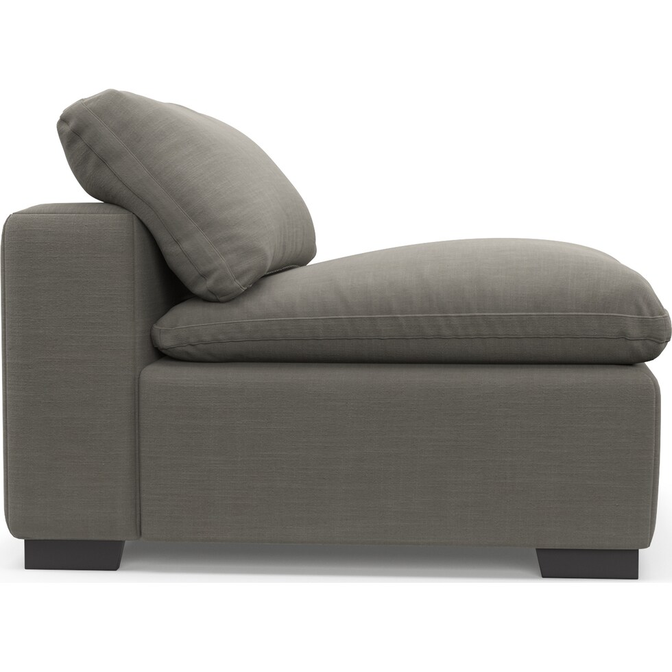 plush gray armless chair   