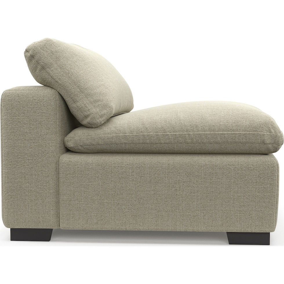 plush gray armless chair   