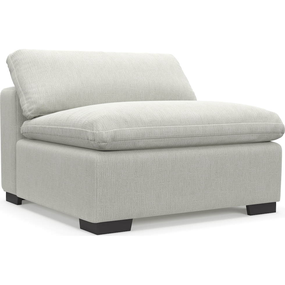 plush gray armless chair   