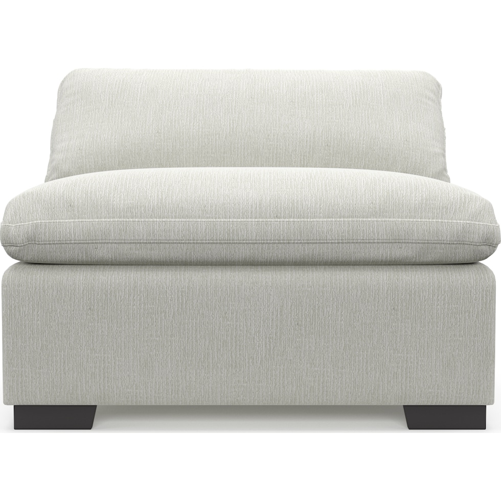 plush gray armless chair   