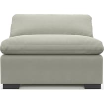 plush gray armless chair   