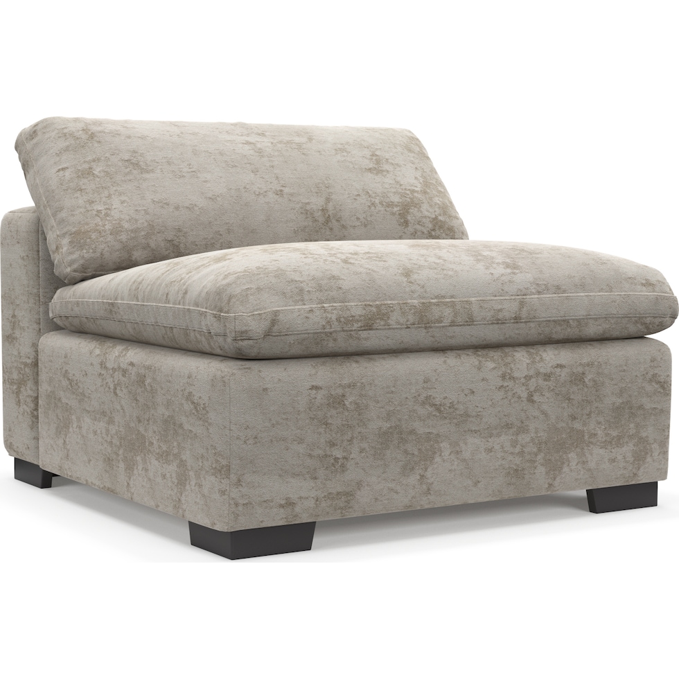 plush gray armless chair   