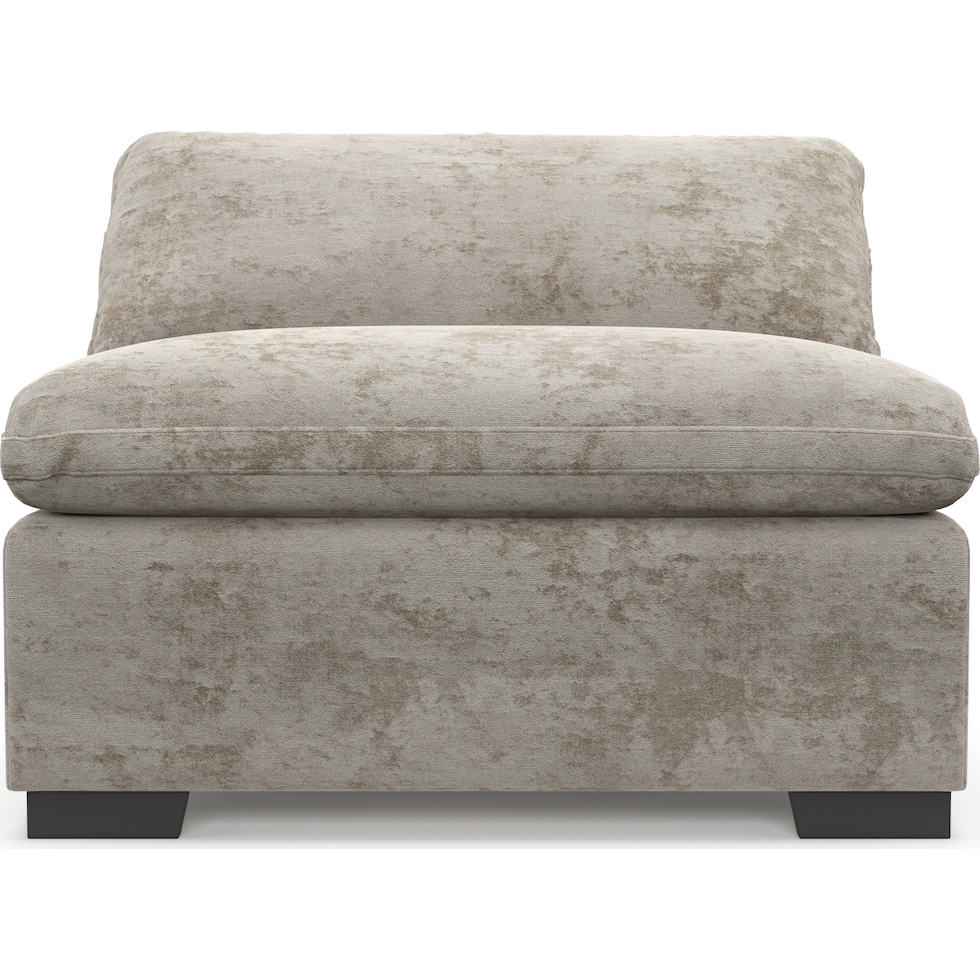 plush gray armless chair   