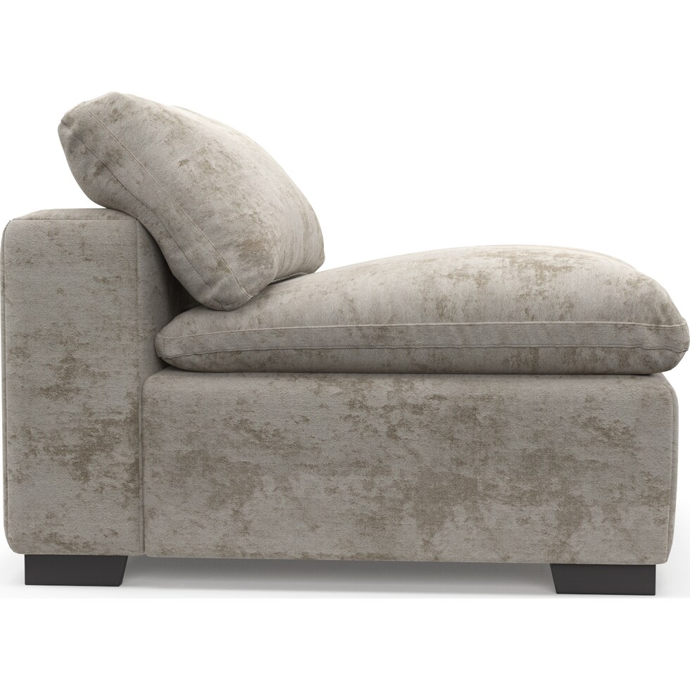 plush gray armless chair   