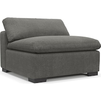 plush gray armless chair   
