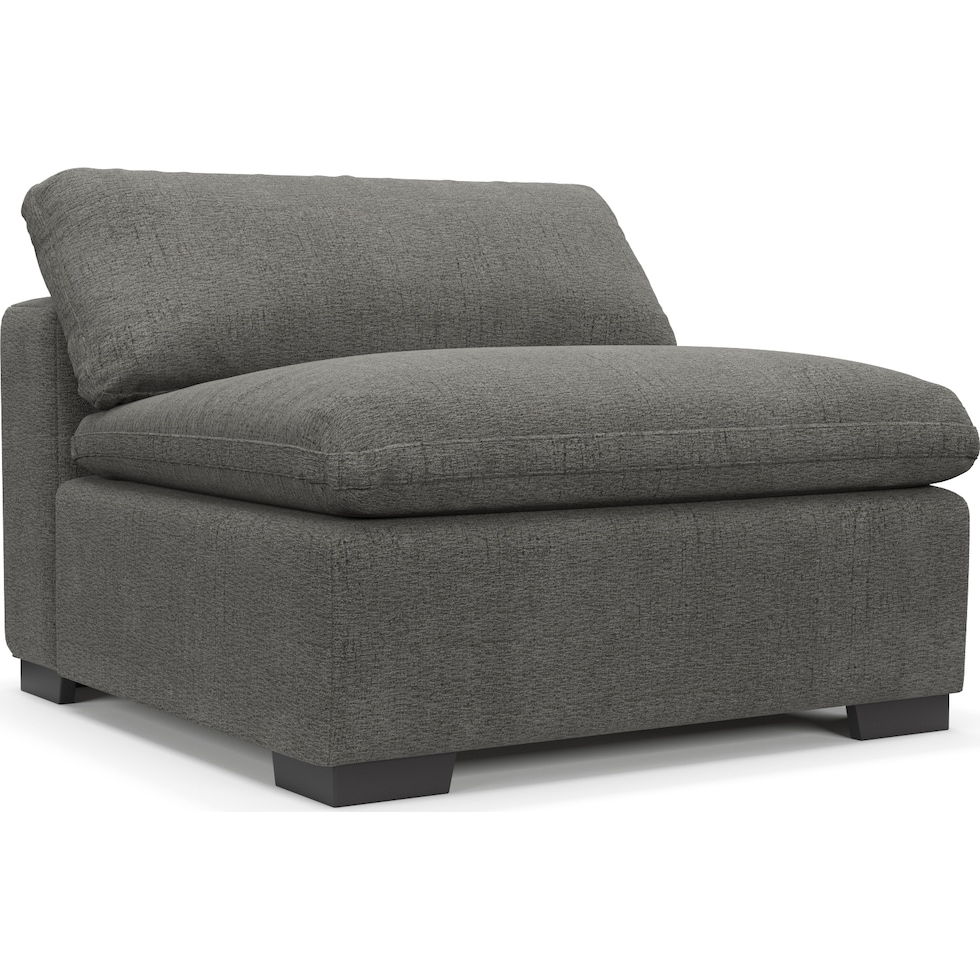 plush gray armless chair   
