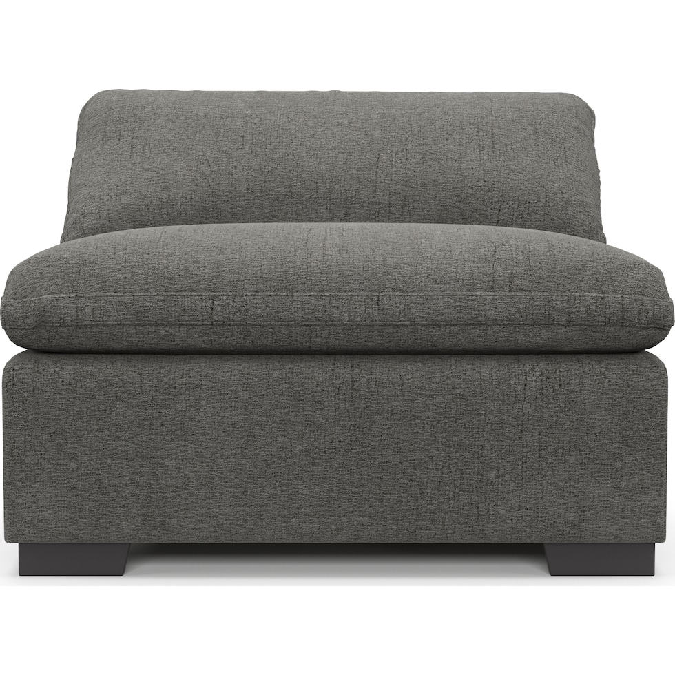 plush gray armless chair   