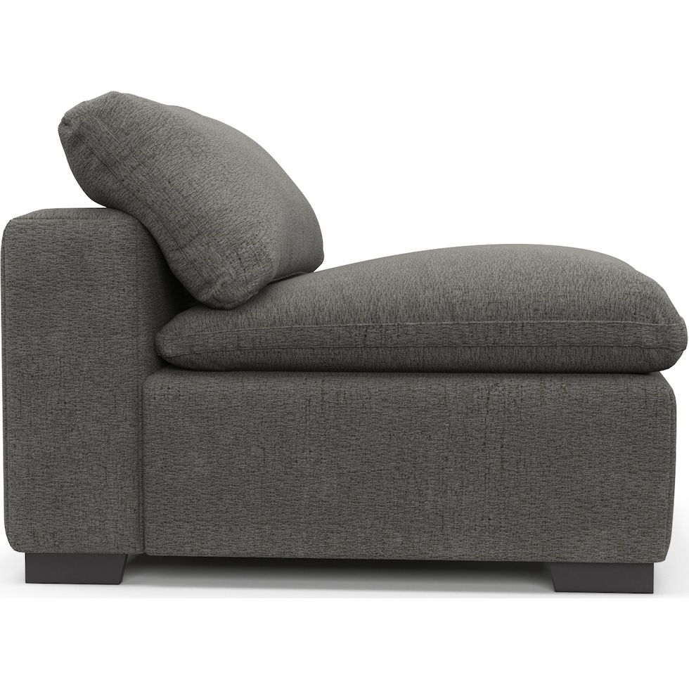 plush gray armless chair   