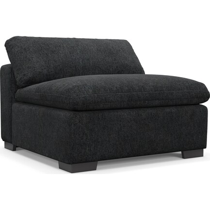 Plush Feathered Comfort Feathered Comfort Armless Chair - Sherpa Charcoal