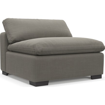 Plush Feathered Comfort Armless Chair - Nevis Graphite
