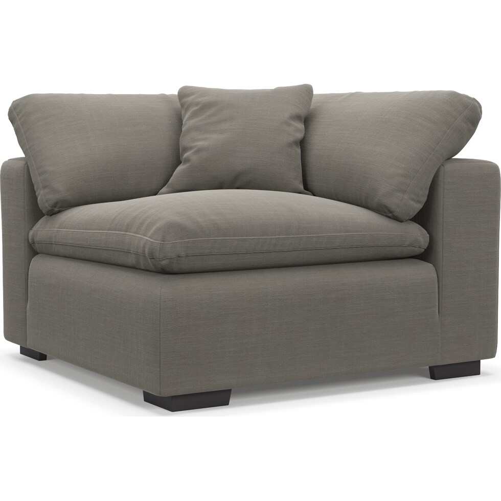 plush gray corner chair   