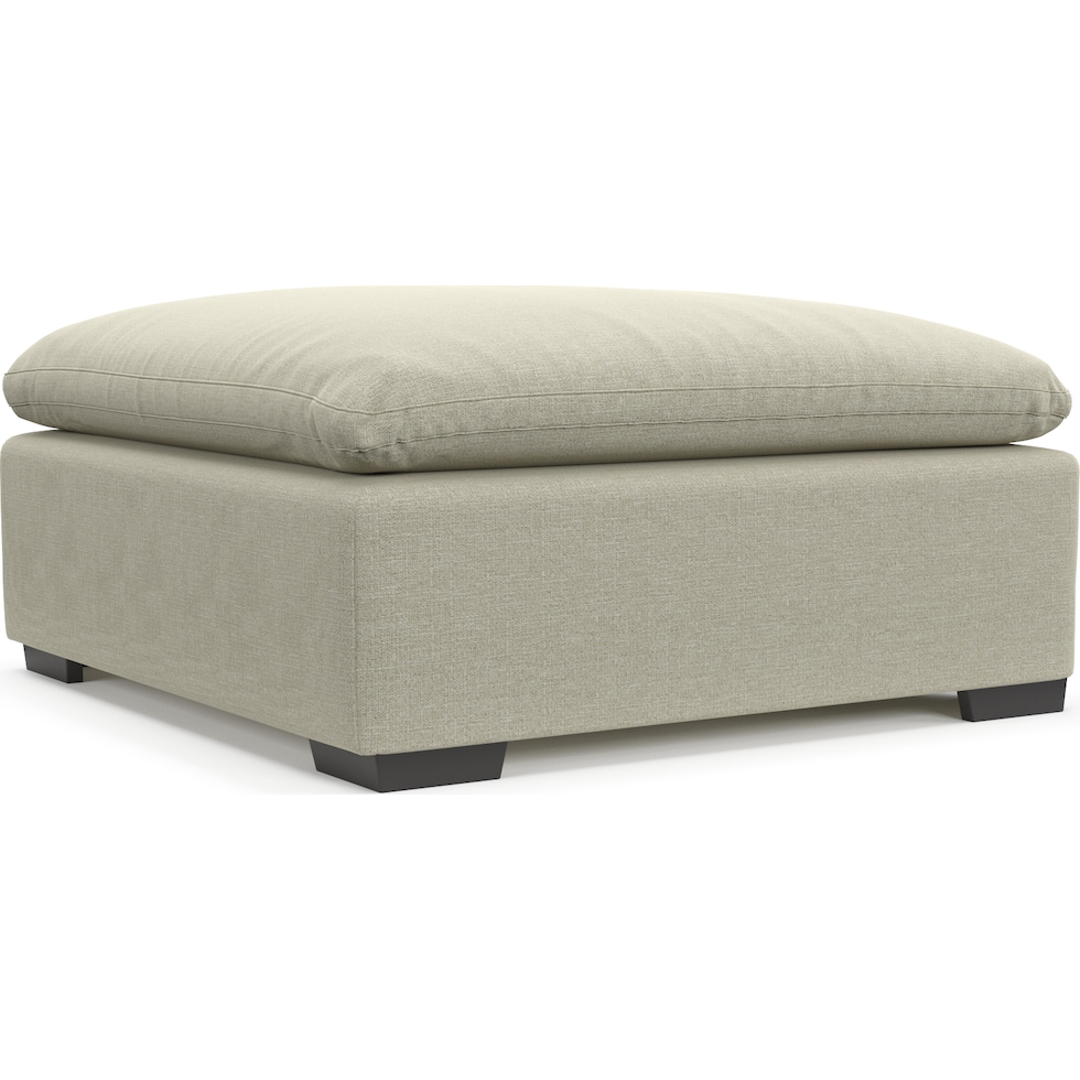 plush gray ottoman   