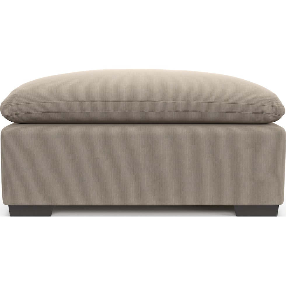 plush gray ottoman   