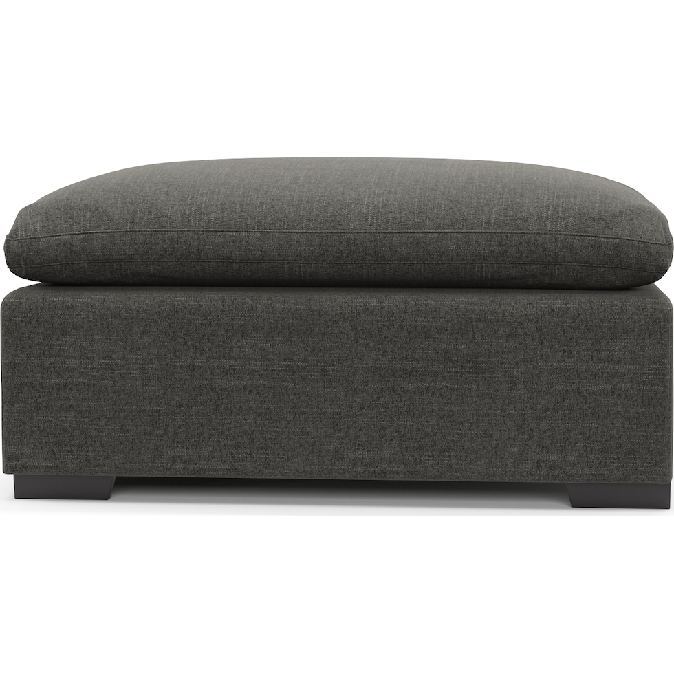 plush gray ottoman   