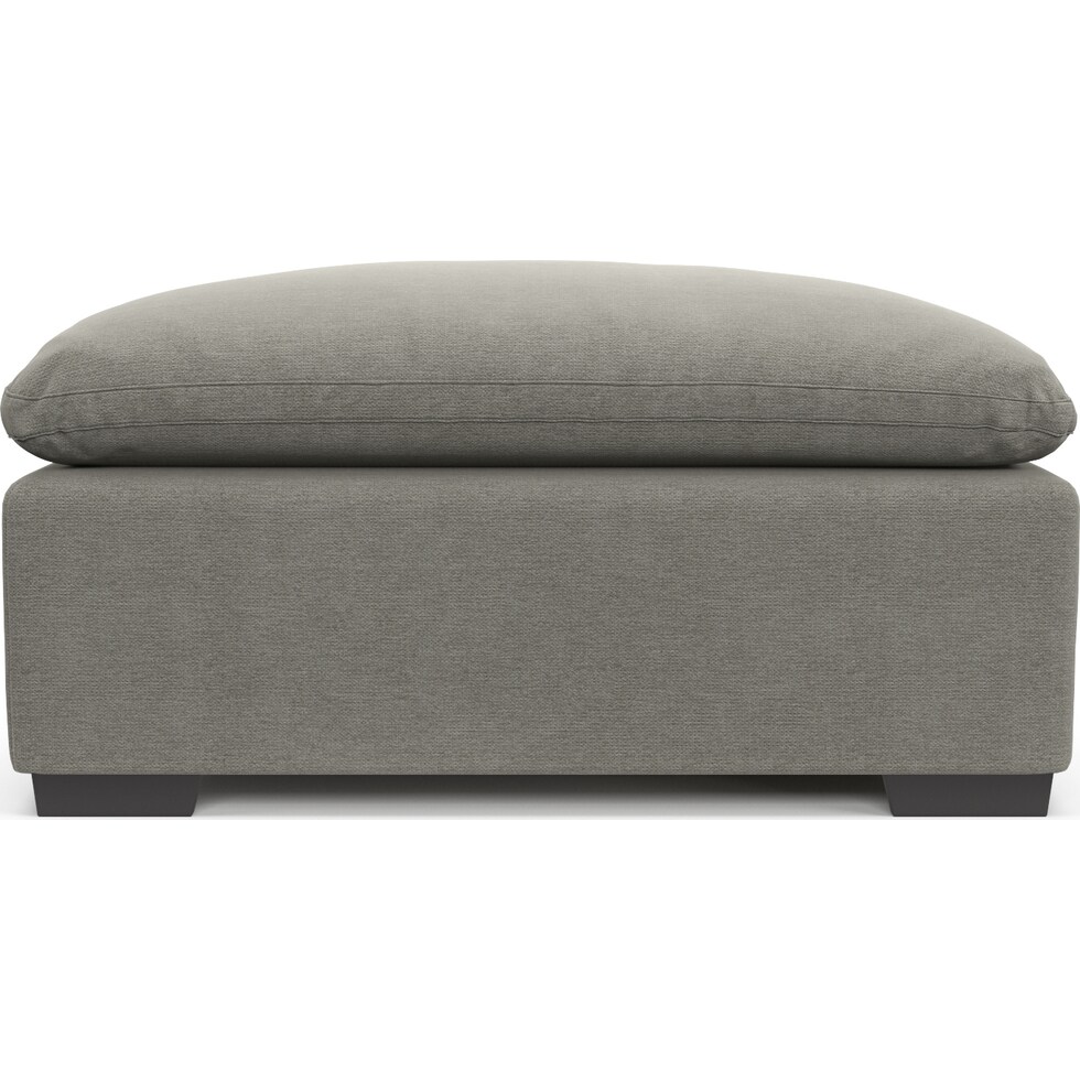 plush gray ottoman   