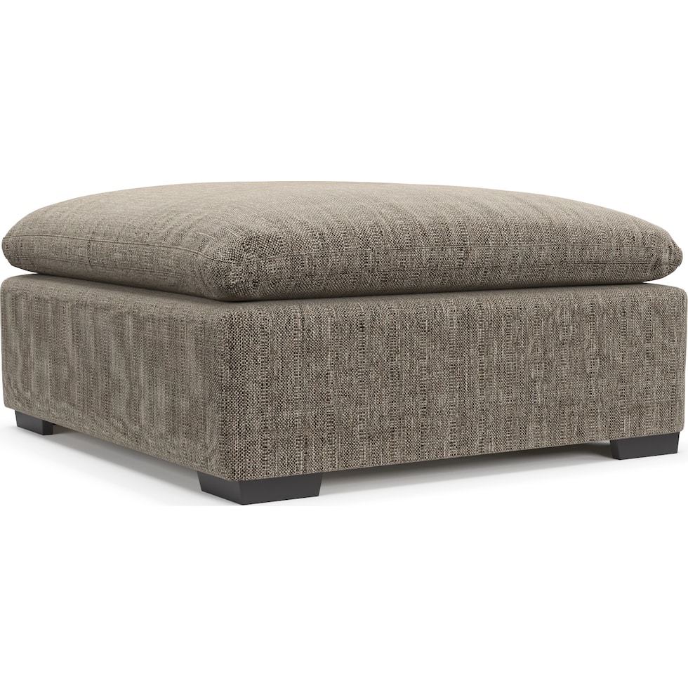 plush gray ottoman   