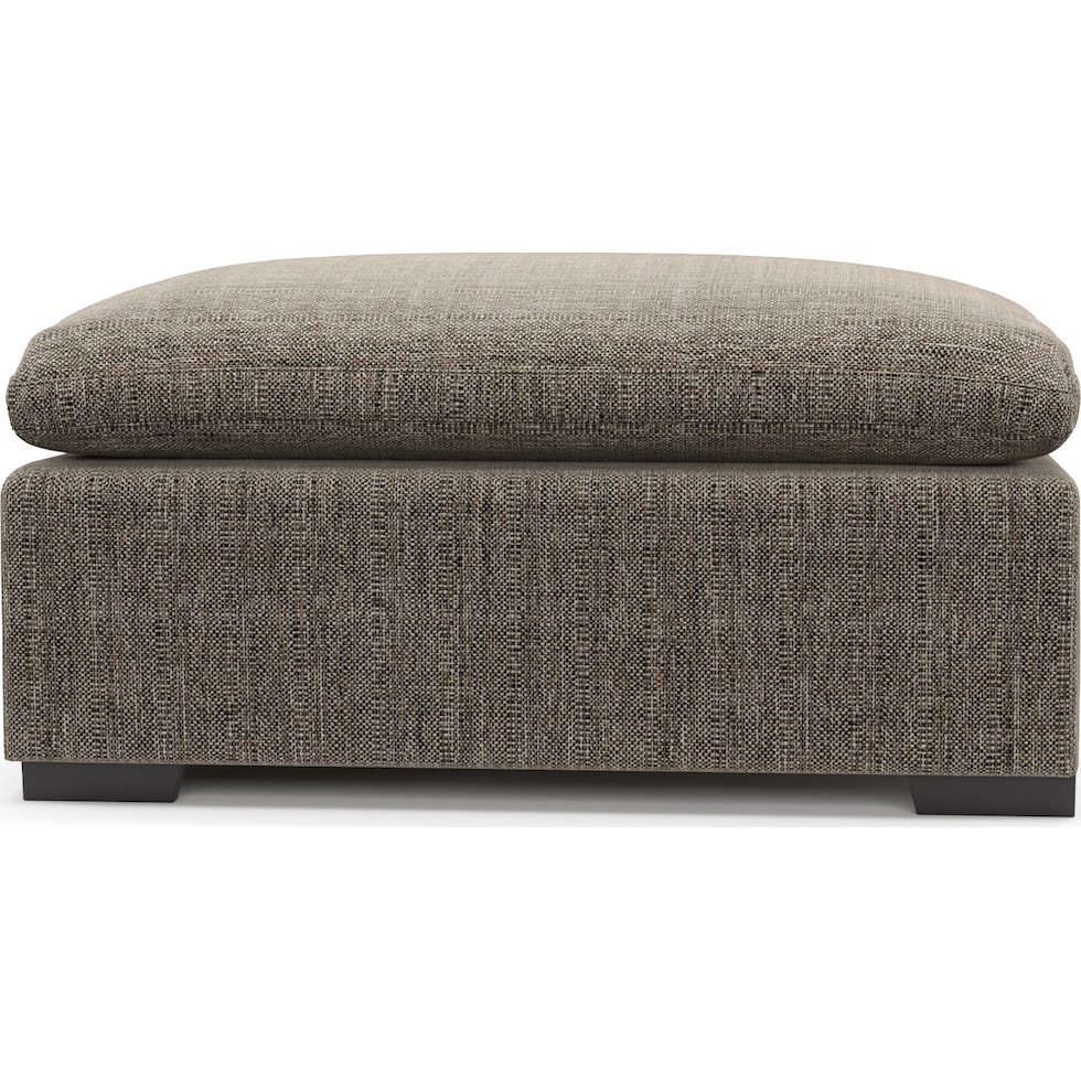 plush gray ottoman   