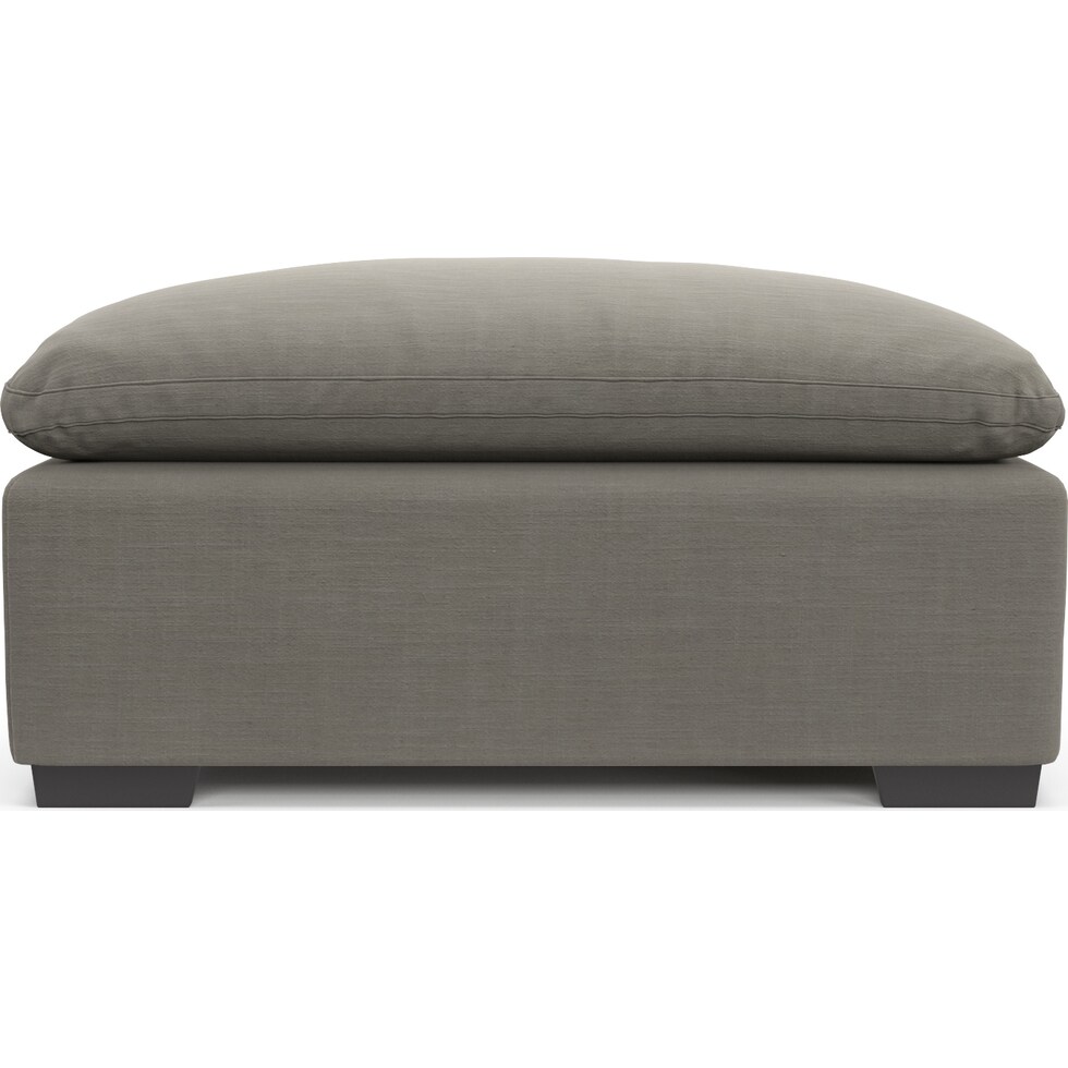 plush gray ottoman   