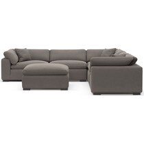 plush gray sectional   