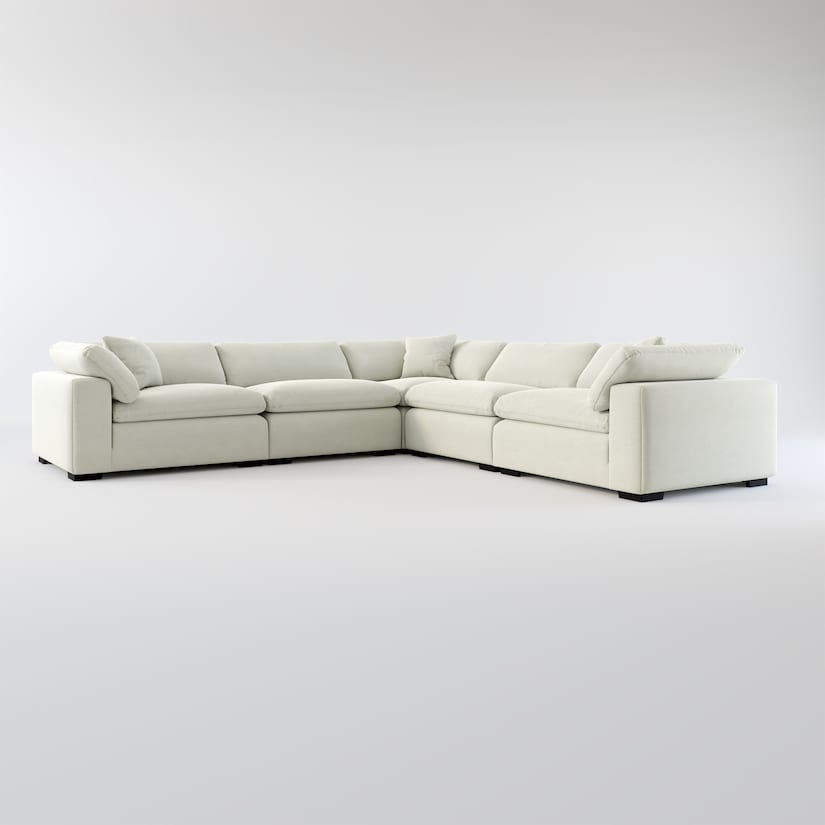 Plush Feathered Comfort 5-Piece Sectional- in Dudley Gray | Value City ...