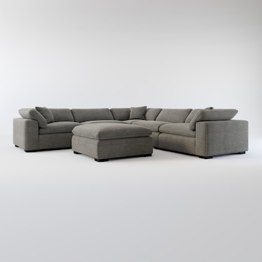 Plush 5-Piece Sectional and Ottoman