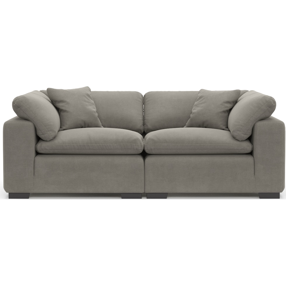 plush gray sofa   