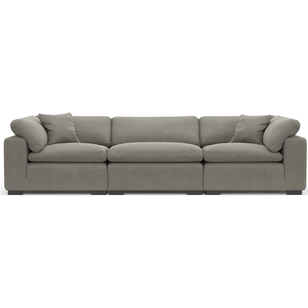 plush gray sofa   