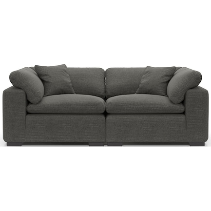 Plush Feathered Comfort 2-Piece Sofa - Curious Charcoal