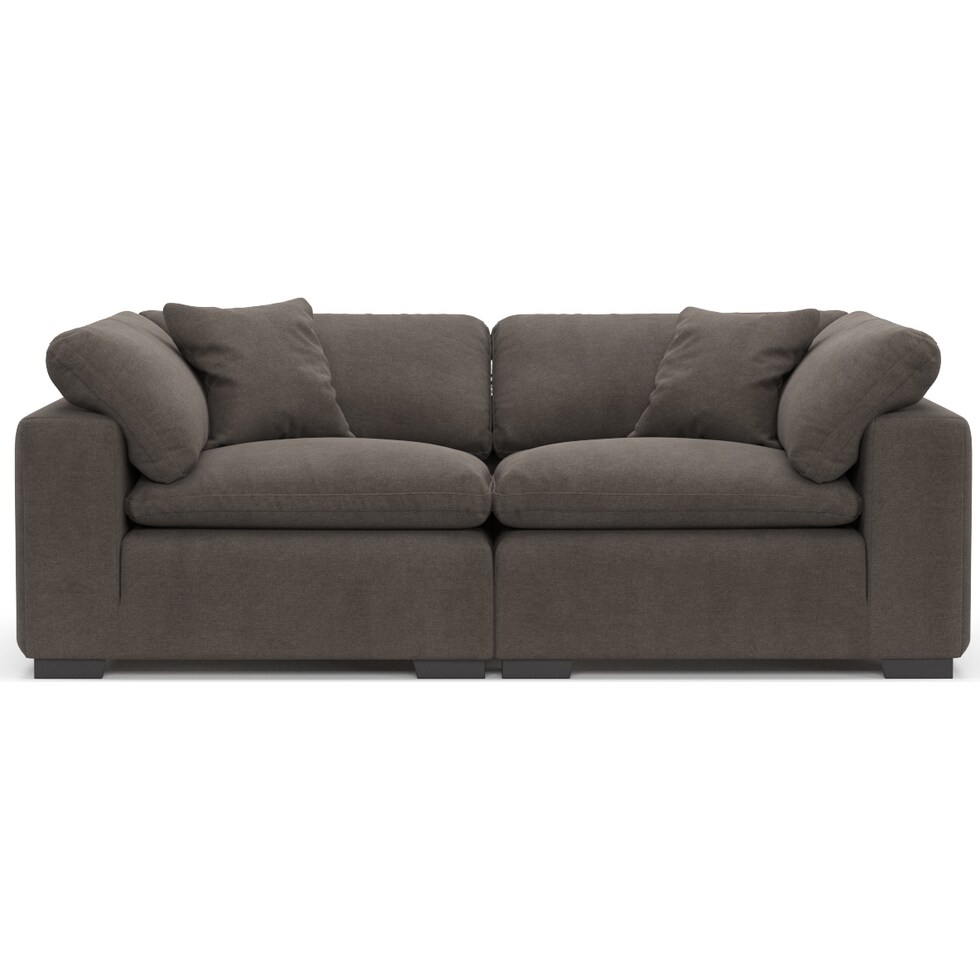 plush gray sofa   