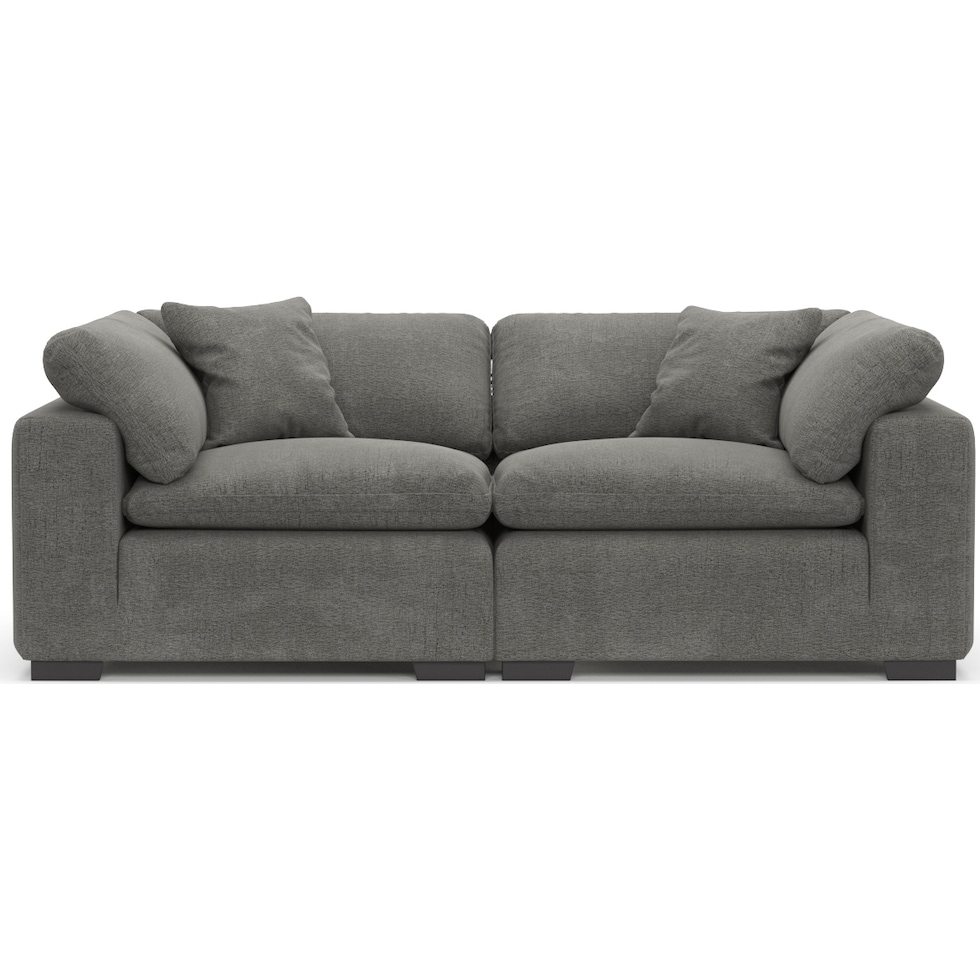 plush gray sofa   