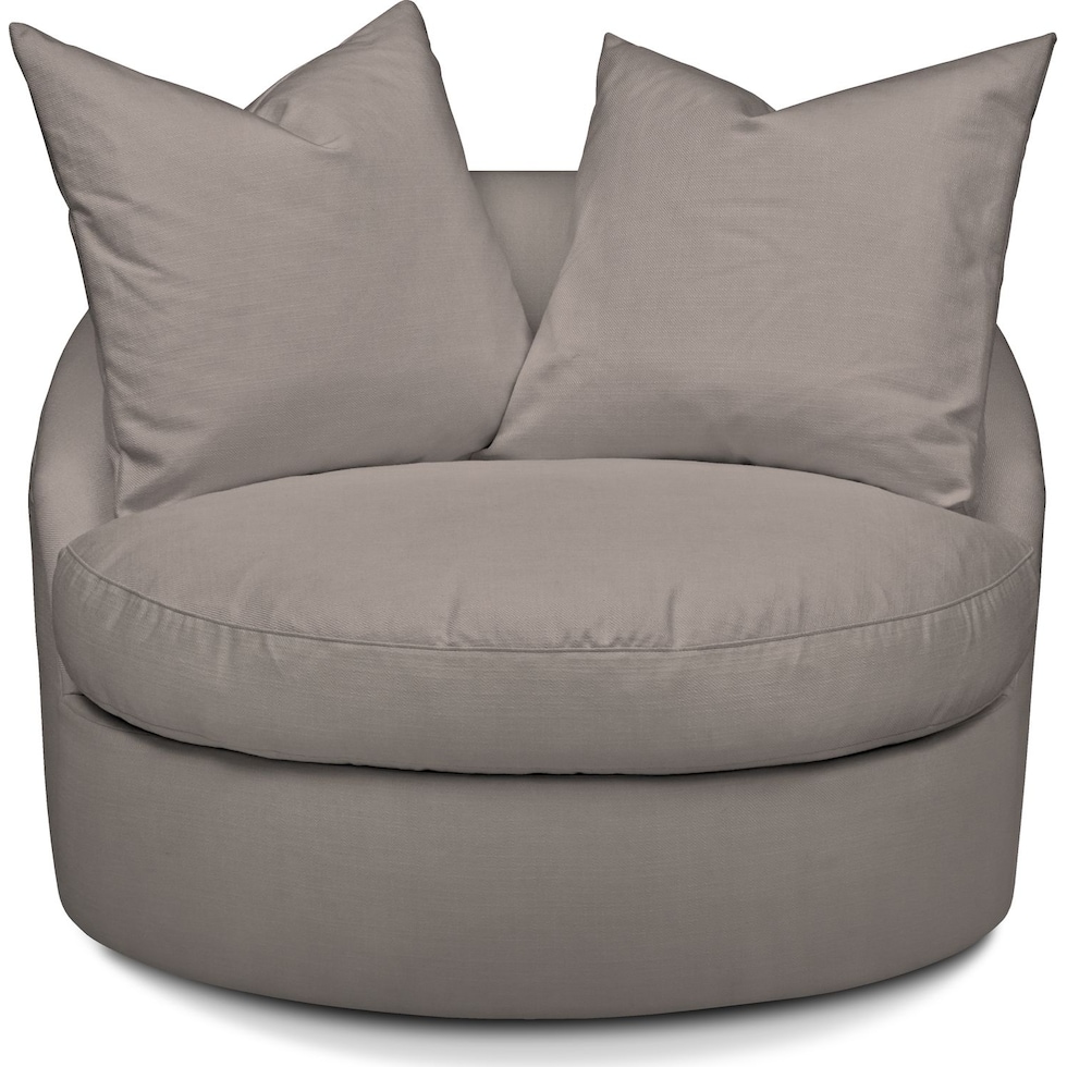 plush gray swivel chair   