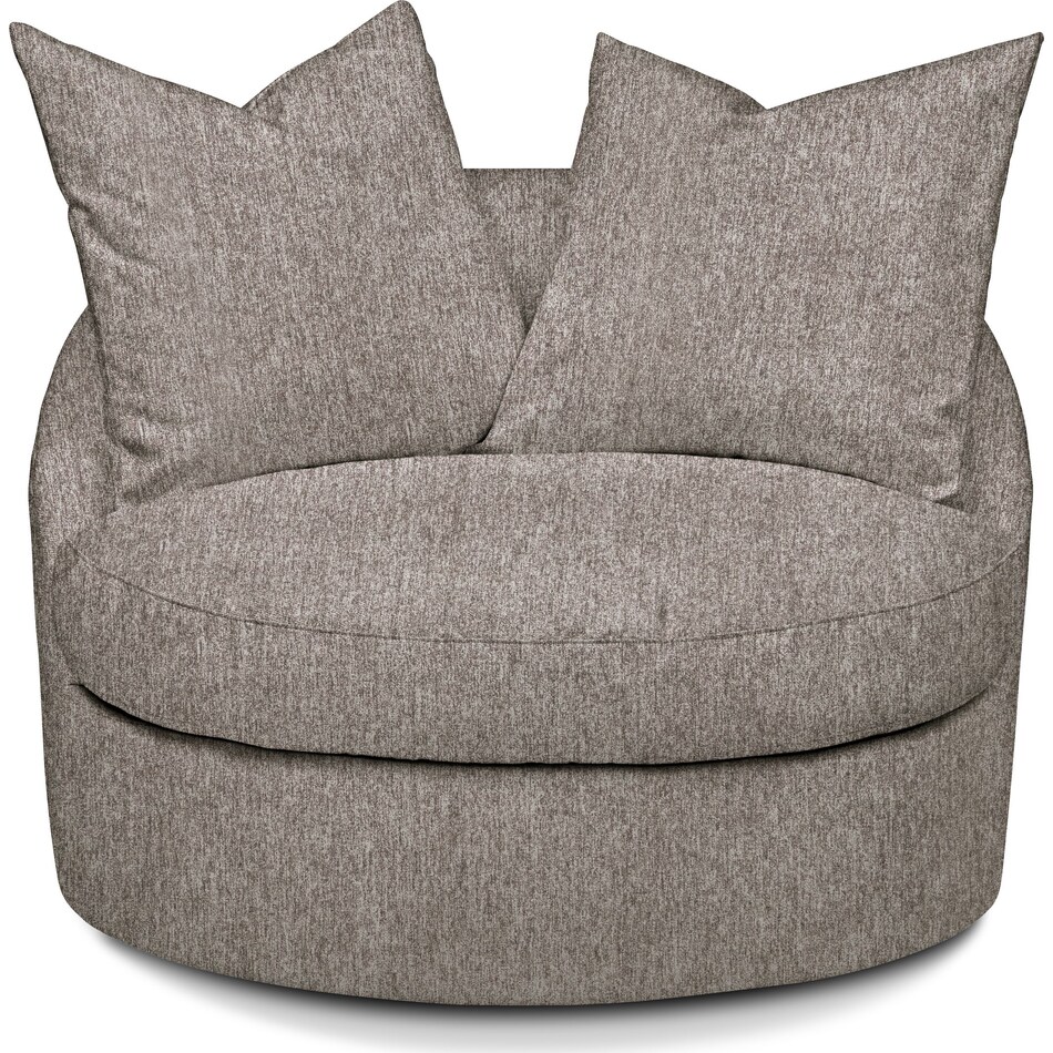 plush gray swivel chair   