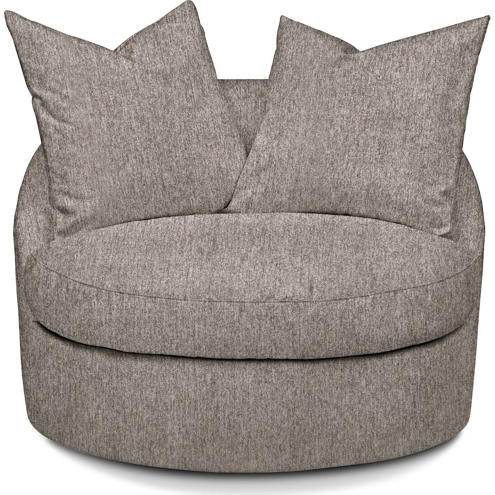 plush gray swivel chair   