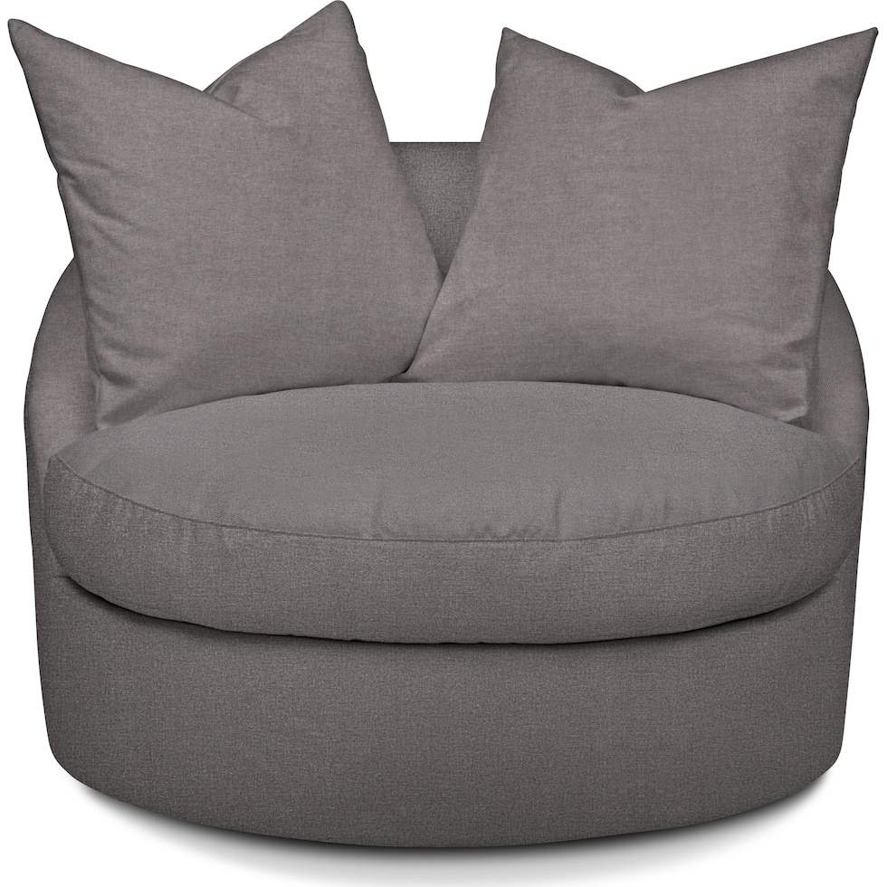 plush gray swivel chair   