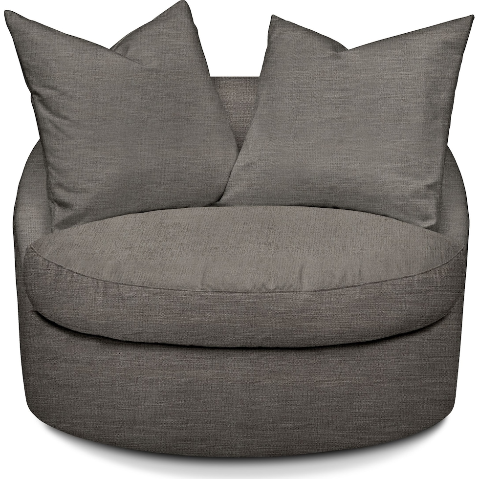 plush gray swivel chair   