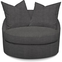 plush gray swivel chair   